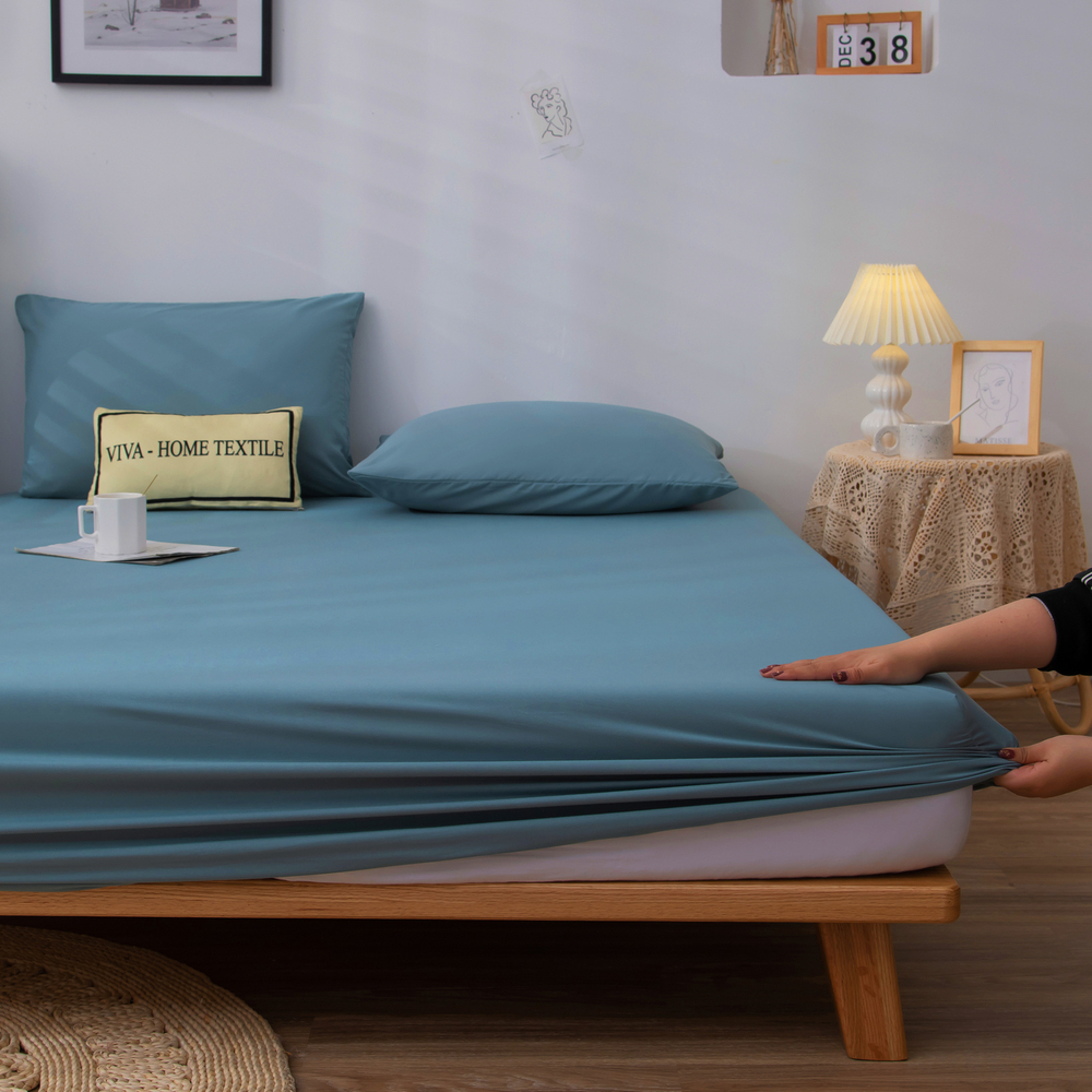 Комплект постельного белья Однотонный Сатин на резинке CSR050