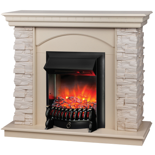 Каминокомплект Real Flame Elford WT с очагом Fobos Lux Black RC