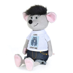 Мышонок Славик в джинсах и футболке, 21 см.