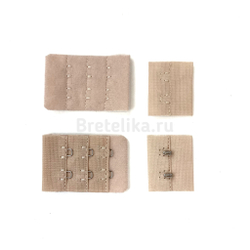 Застежка тканевая, 33 мм, 3*2, бежевая