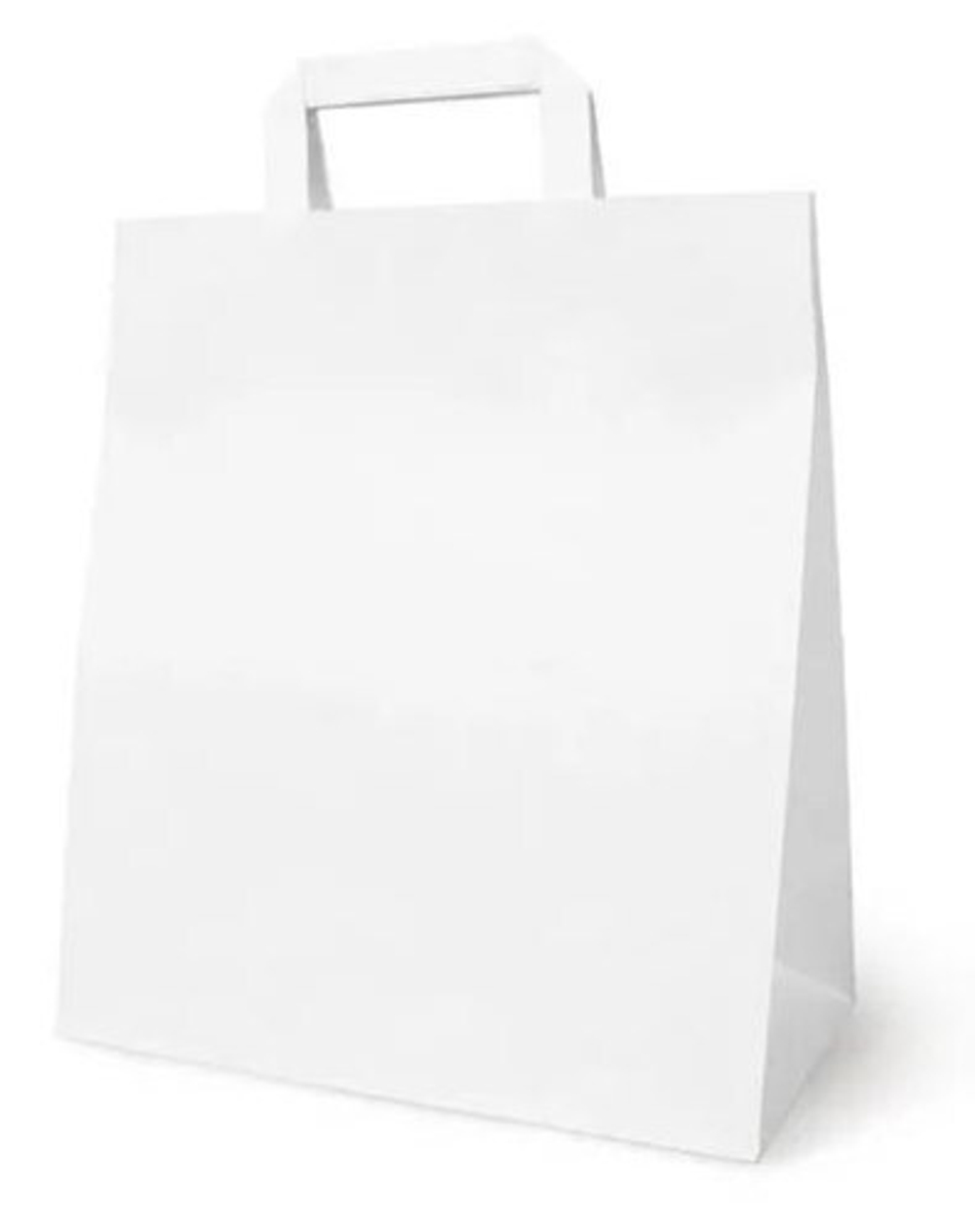 Крафт пакеты с плоскими ручками 43х32х17см 80гр/м белые (1/200шт)