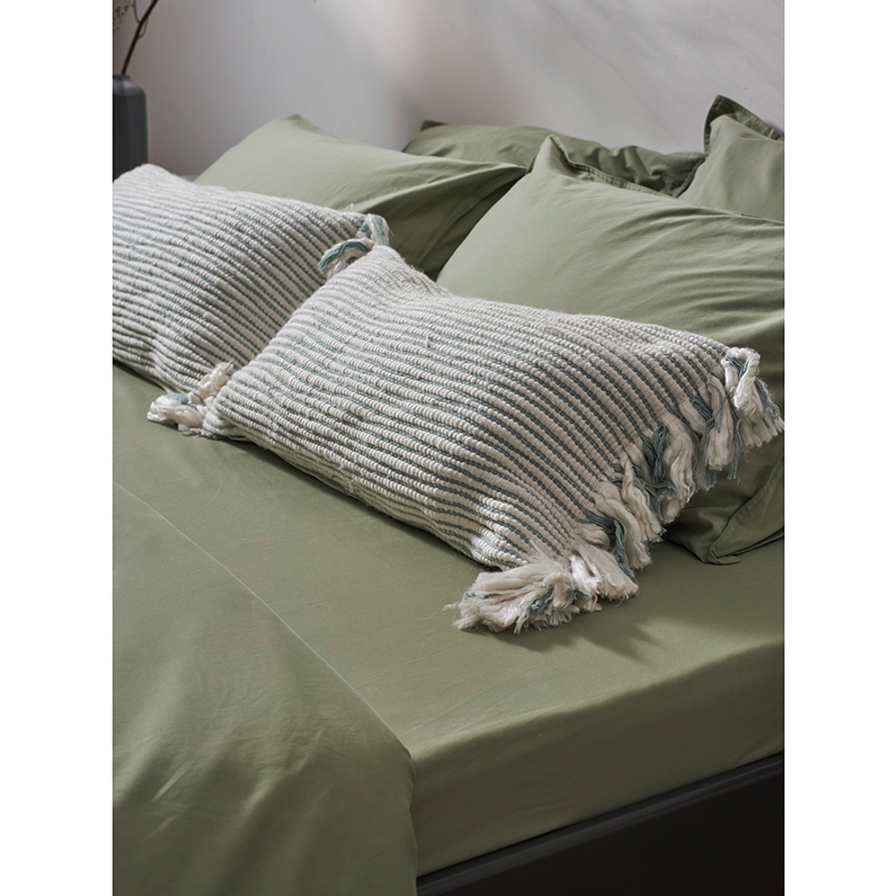 Простыня на резинке 180x200x30см Tkano Essential шалфей