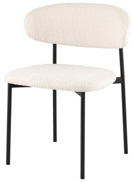 Стул Sevyn букле молочный, ножки черный металл