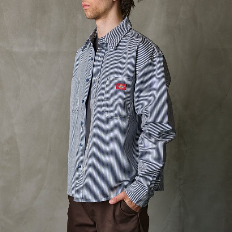 Рубашка мужская Dickies Hickory Long Sleeve Work Shirt 
