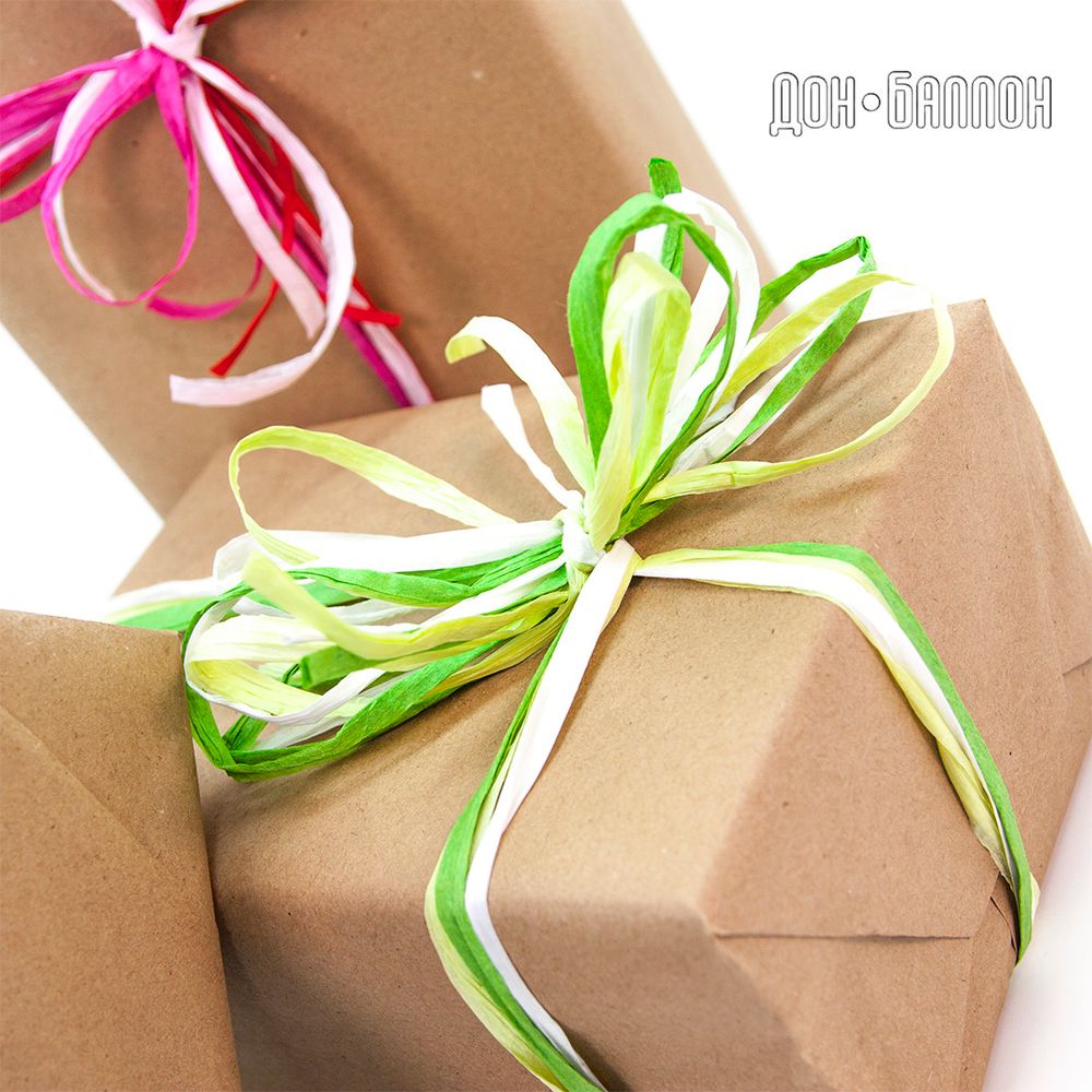 Лента (0,5 см*10 м) Рафия, Лесной микс, 36 шт.