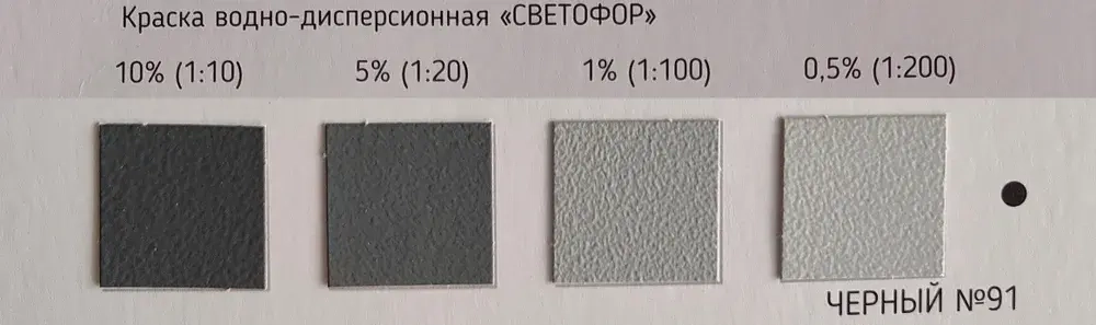 Колер для краски №91 ЧЕРНЫЙ (0,1 л) СВЕТОФОР, колеровочная паста универсальная