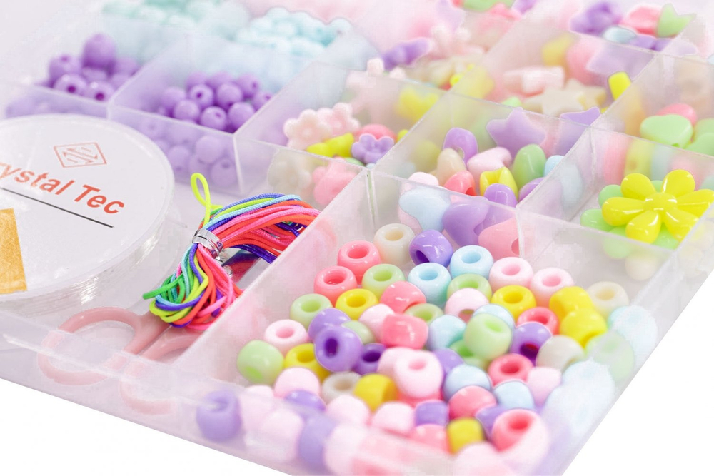 Набор для создания украшений-бусины Alingar, 170х165х18мм, "Queen", 10 вид.бус., подвес., ножницы, 1х7м леска, 1х2м нить, пластик.пенал с европод.