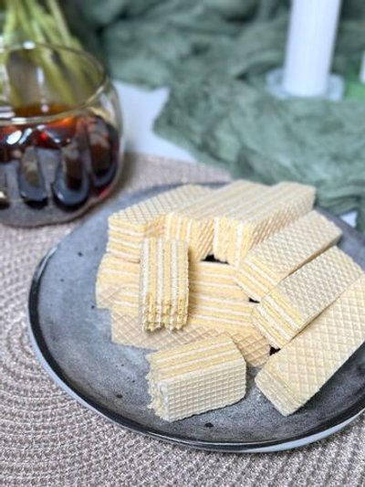 Вафли домашние хрустящие с начинкой с халвой 500гр.