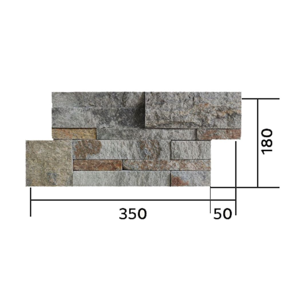 Натуральный камень Кварцит серо-зеленый Pharaon 180x350x10-20 Модерн