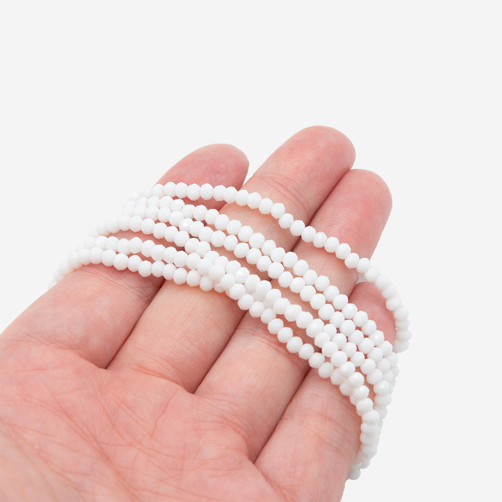 Хрустальные бусины, оттенок "Белый", 3*2,5мм, рондель