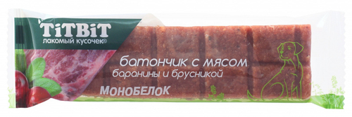 TitBit лакомство для собак Батончик мясной с бараниной и брусникой 40 гр.