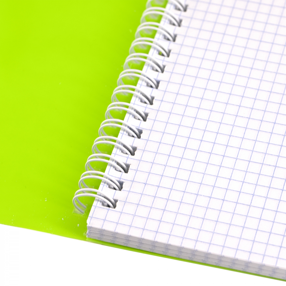 Тетрадь 96л., А4, клетка, Alingar, гребень, блок офсет, цветной пластик, "Зелёный"