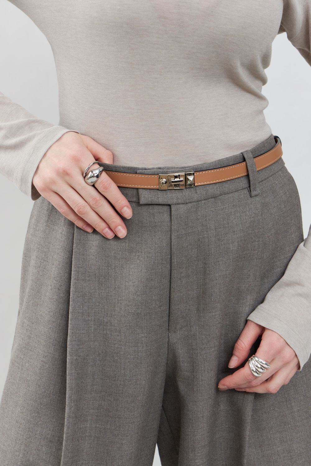 ТОНКИЙ РЕМЕНЬ С ЗАМОЧКОМ NUDE|NUDE