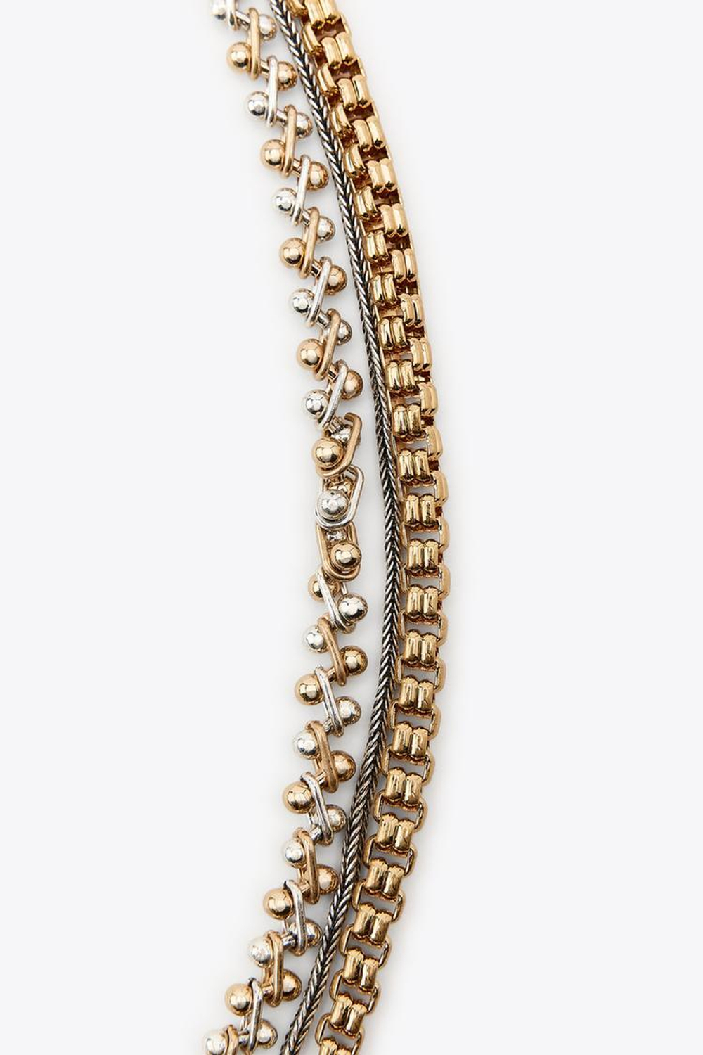 ZARA НАБОР ИЗ 3 КОМБИНИРОВАННЫХ ЦЕПОЧЕК, ЗОЛОТОЙ/СЕРЕБРЯНЫЙ