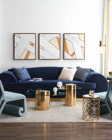 Золотой кофейный столик “Мартиника” – 90 см.