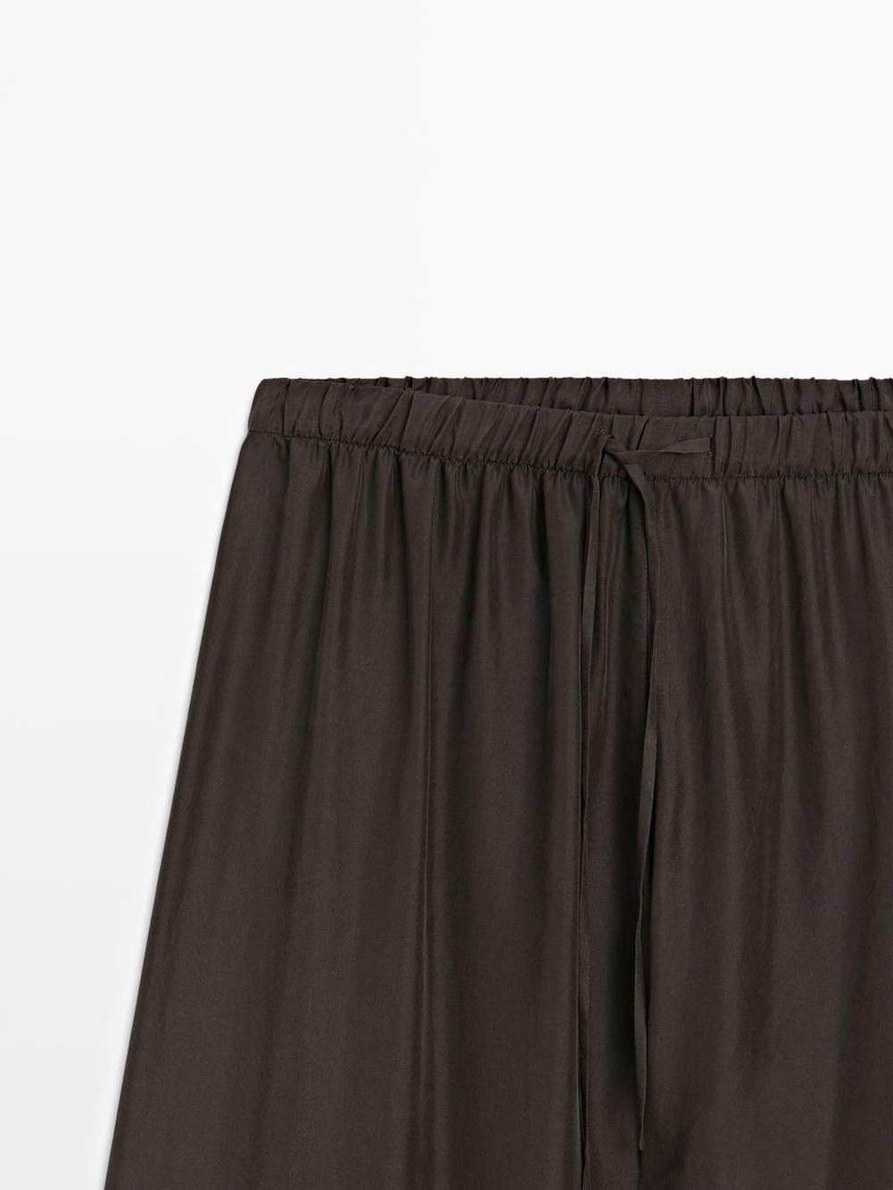 Massimo Dutti Свободные брюки с декоративной отделкой на талии - STUDIO, темный хаки