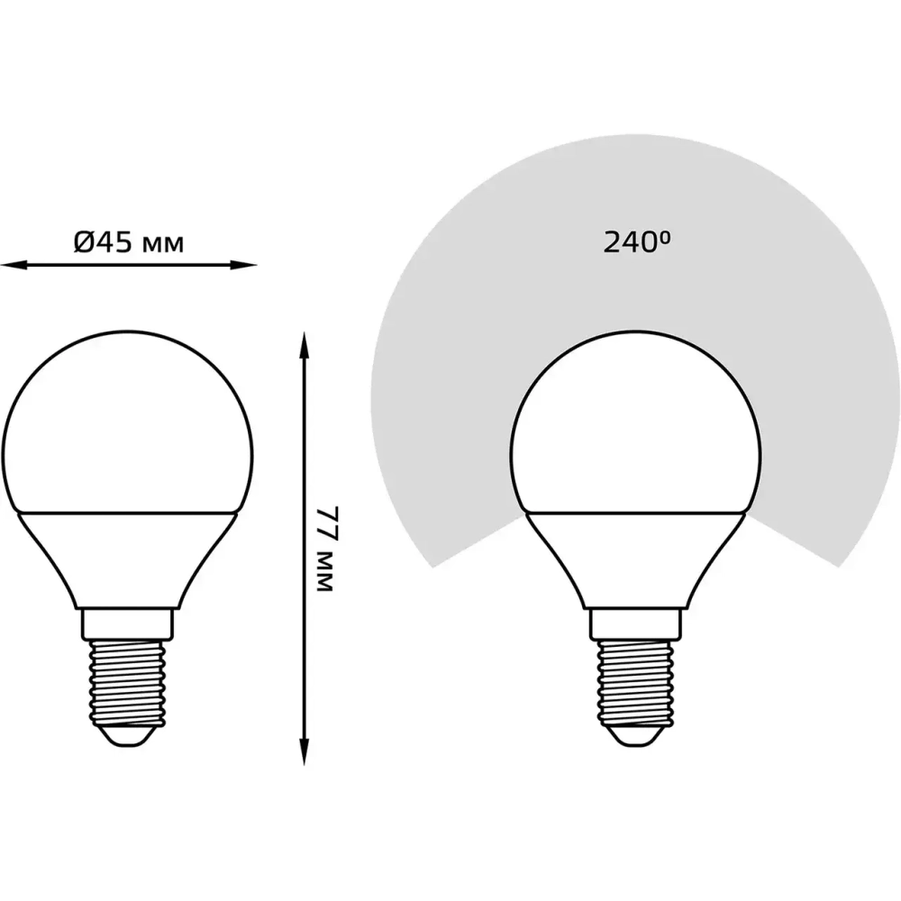 Лампа Gauss LED Шар 9,5W E14 950 lm 6500К 105101310