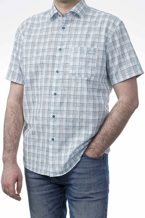 Сорочка мужская VESTER короткий рукав, хлопок, лен, пэ 25515 51