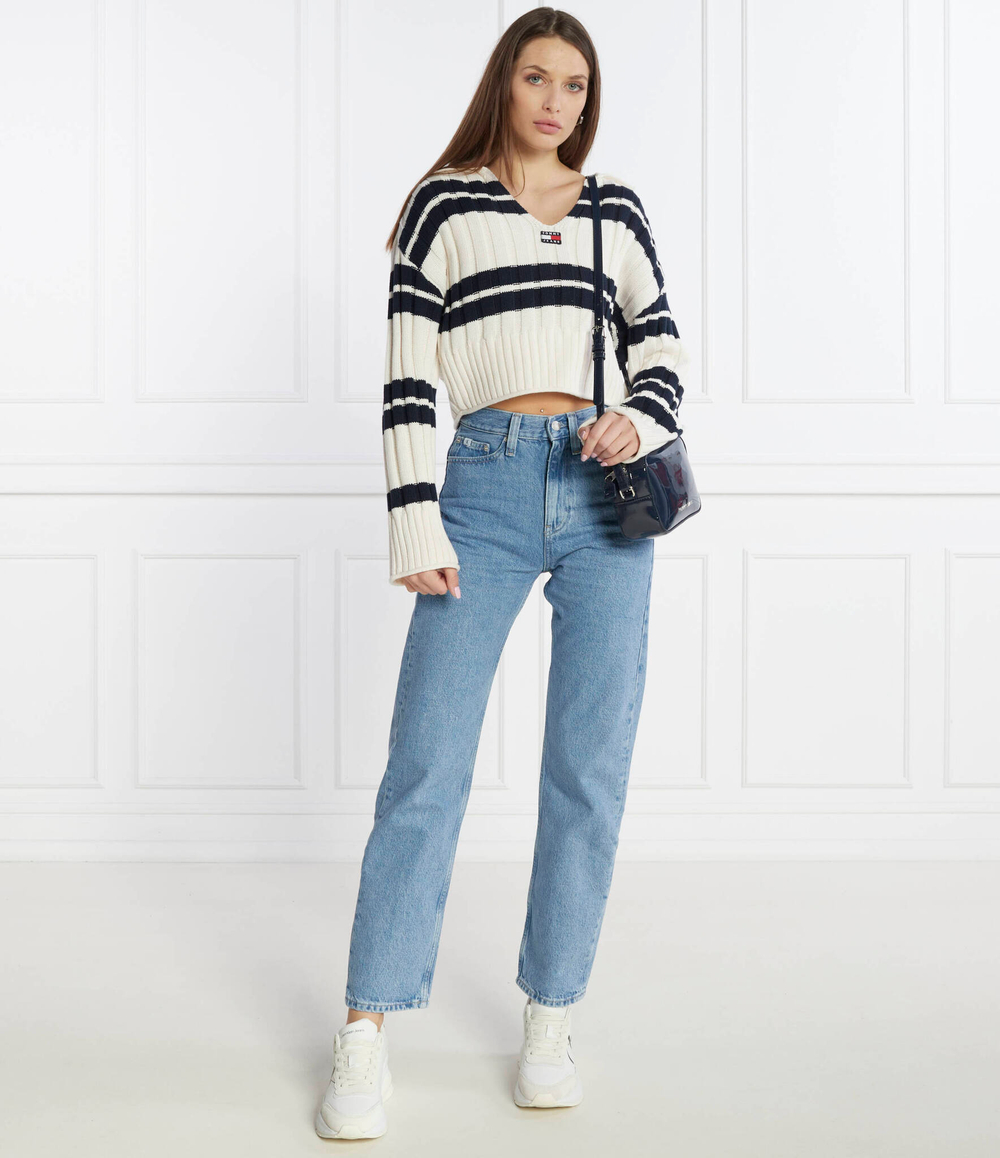 Свитер STRIPE EXT Tommy Jeans - экрю(DW0DW17321)