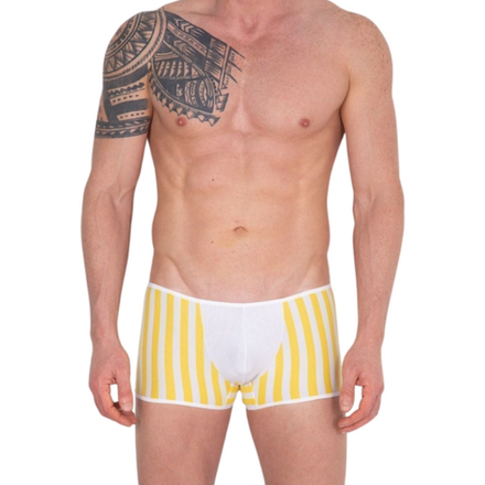 Мужские трусы боксеры в желтую полоску с белой вставкой Cosmos Colors FM30_YW