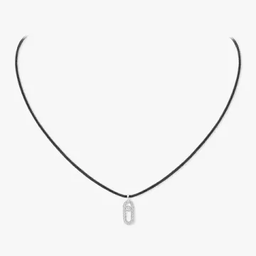 Подвеска Messika Care(s) black cord pave necklace