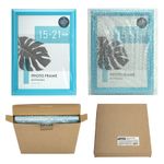 Рамка 15х21 см небьющаяся, багет 17,5 мм, пластик, BRAUBERG "Colorful", голубая, 391237