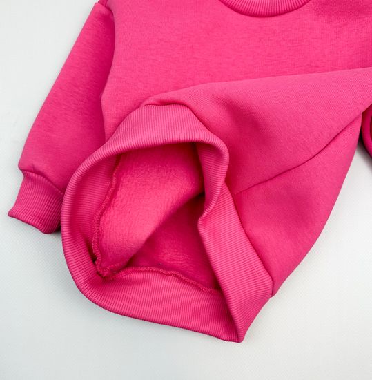 Свитшот из футера с начесом, Фуксия