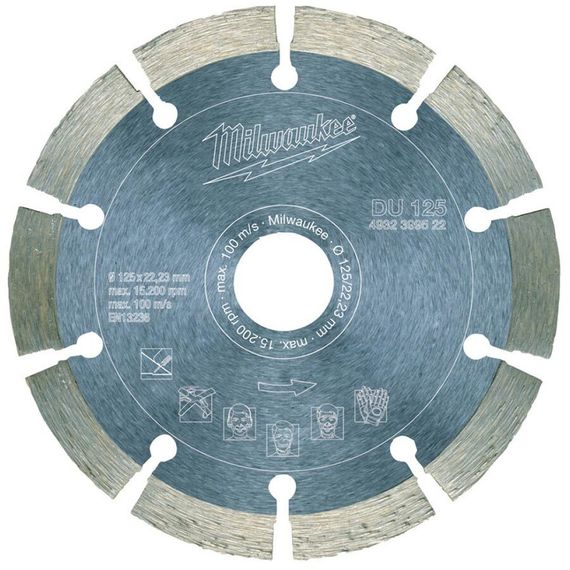 Диск алмазный по бетону и кирпичу Milwaukee DU 125х22.2мм (522)