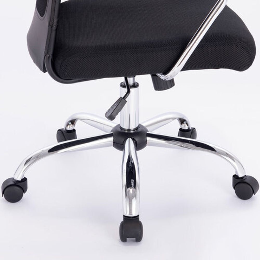 Кресло офисное BRABIX "Flight EX-540", хром, ткань TW, сетка, черное, 532515