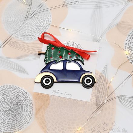 Ёлочная игрушка "Машинка" со стразами Swarovski