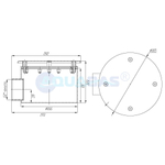 СД.65.1 Слив донный круглый с антивихревой крышкой д.165х100 2" (внутр.) плитка