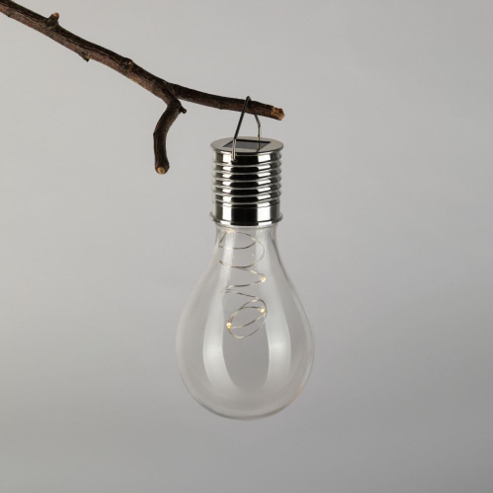 Светильник уличный ЭРА ERASF23-27 Груша сталь на солнечной батарее 7,5x7,5x15 см 1 LED | Садовые декоративные светильники