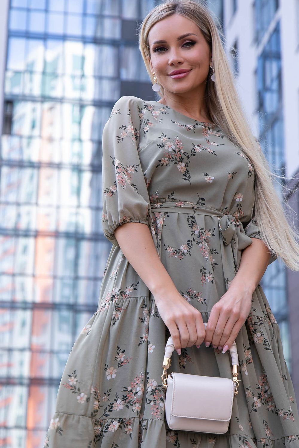 Платье "Виталина" (олива) НЬЮ П6073 LT Collection (Акция)