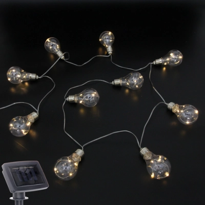 Гирлянда для улицы «Сияние» 3,8 м 40 ламп LED (10 насадок), 2 реж.,IP-54, Теплый белый (солнечная батарея)