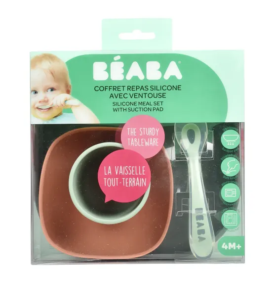 Набор посуды Beaba Coffrey Repas Silicone Mineral