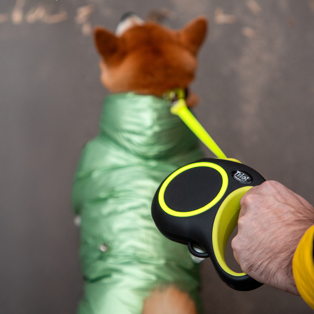 Поводок-рулетка для собак  Urban Neon XS, 3м до 12кг, лента, черный, Triol