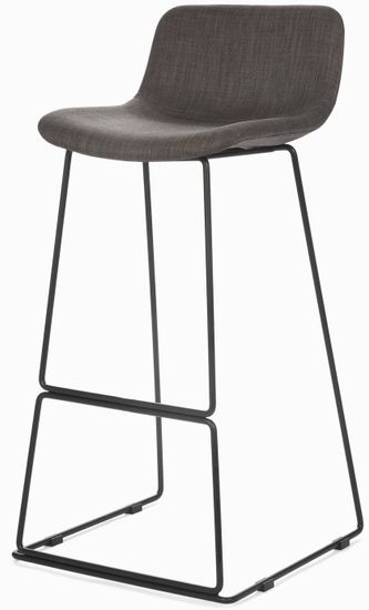 Барный стул Neo с мягкой серой обивкой