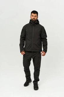 Костюм тактический утепленный Softshell Черный