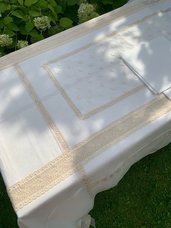 Скатерть 180x300 и 12 салфеток Palombella PM Elite шампань