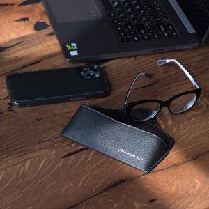 Чехол-накладка для iPhone 12 Pro Max из кожи черного теленка