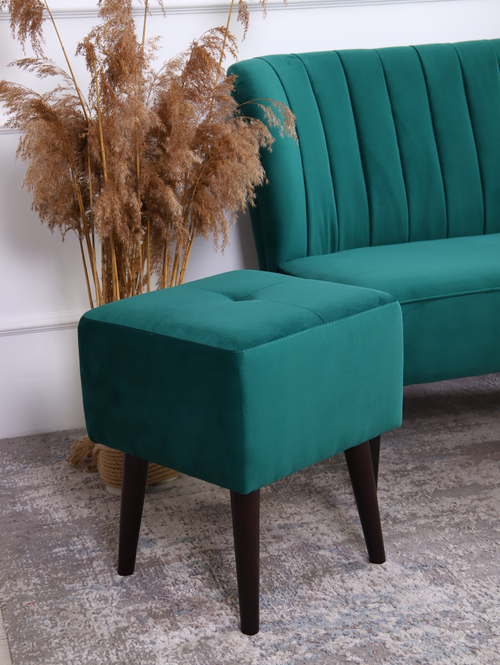 Пуф "Twist" антивандальный велюр Green. Для кухни, прихожей, салона красоты, офиса. 40х40х49см