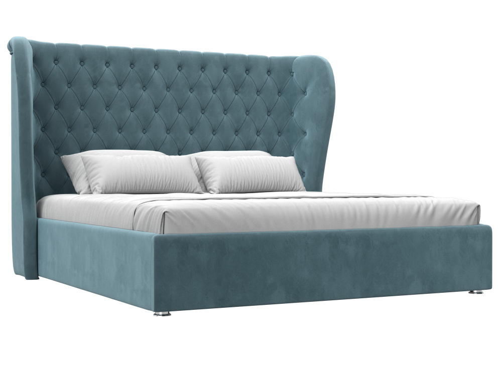 Кровать интерьерная Далия 180, Бирюзовый, Велюр, 108314
