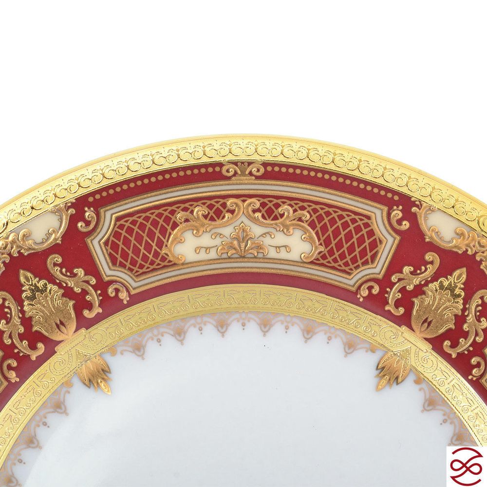 Набор тарелок Falkenporzellan Donna bordeaux gold 17 см(6 шт)
