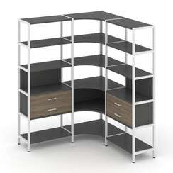 Shelf System Трехсекционный угловой стеллаж пятиярусный с ящиками SN.STMU-531 Антрацит/Вяз Благородн