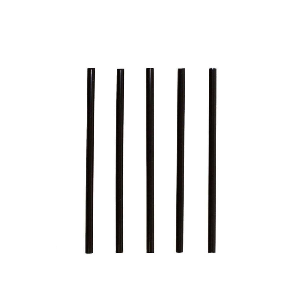 Трубочки 0,5*12,5 см прямые 400 шт черные пластик P.L.