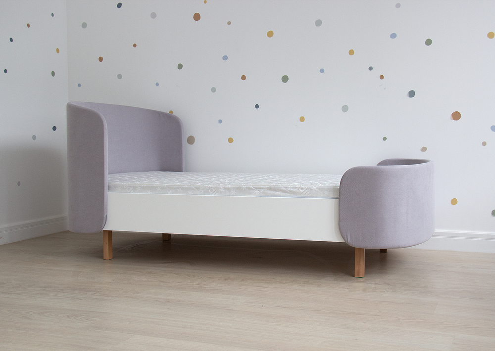 Кровать подростковая KIDI Soft размер М (серый)