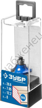 Кромочная калевочная фреза ЗУБР Профессионал №1, 28.6x12.2 мм, радиус 8 мм