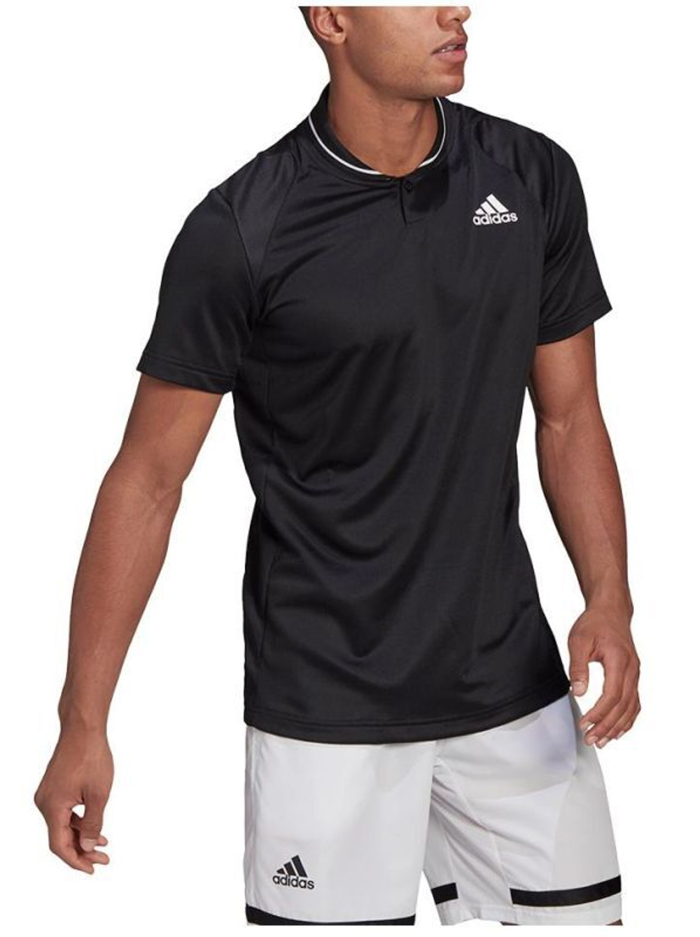 Теннисное поло Adidas Club Rib Polo - black/white