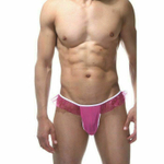 Мужские розовые трусы-тонги с оборками (Размер: L-XL) (Цвет: розовый)