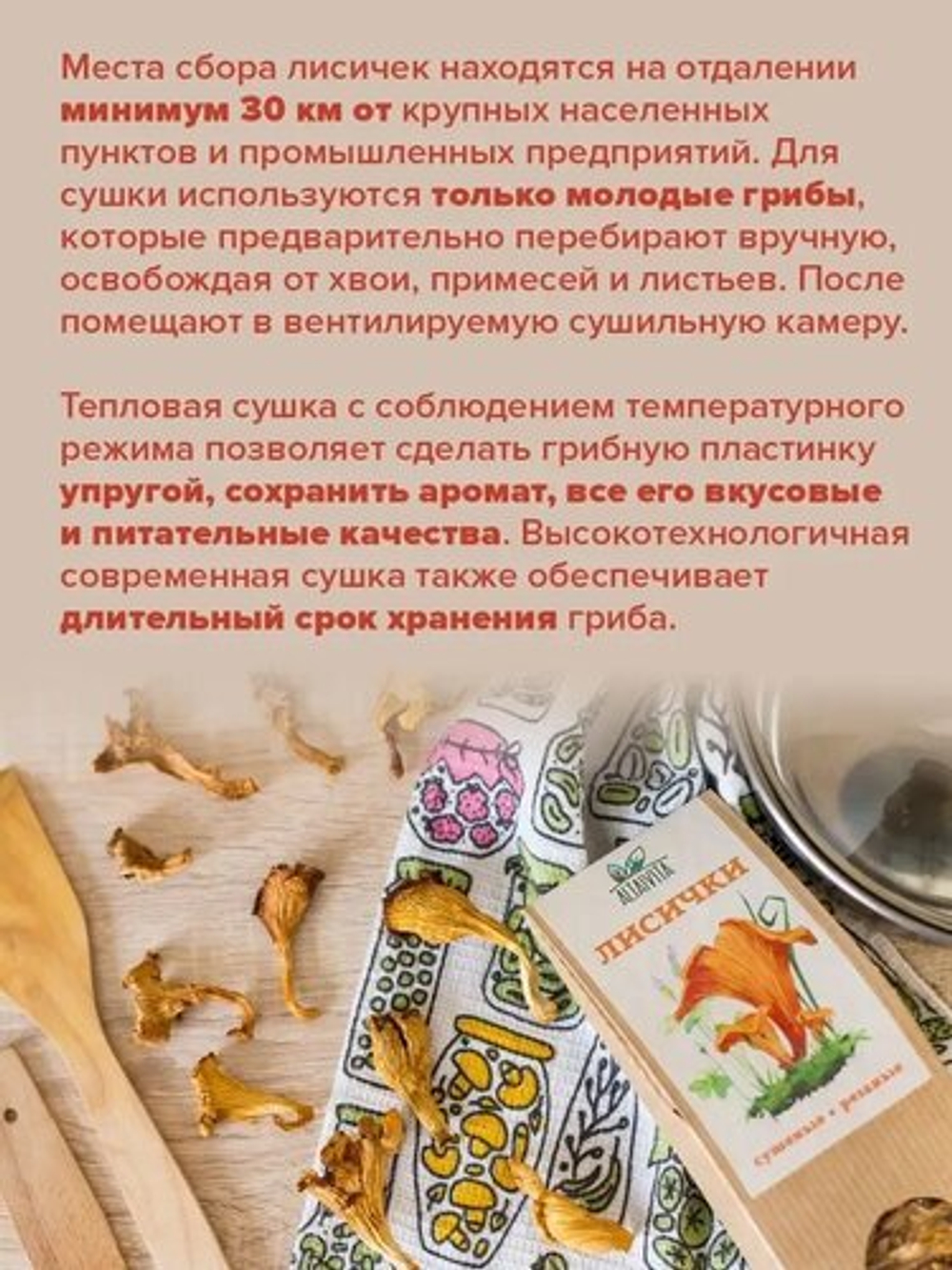Лисички, грибы сушеные, 40 г
